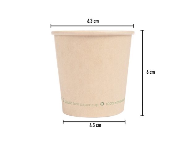 Copo de Cartão Kraft PLASTIC FREE 120ml - Ø6cm - Image 2