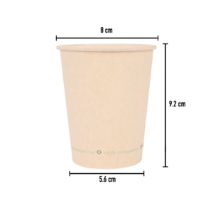 Copo de Cartão Kraft PLASTIC FREE 240ml – Ø8cm