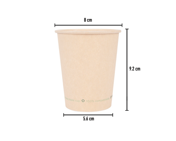 Copo de Cartão Kraft PLASTIC FREE 240ml - Ø8cm - Image 2