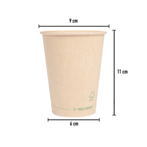 Copo de Cartão Kraft PLASTIC FREE 360ml – Ø9cm