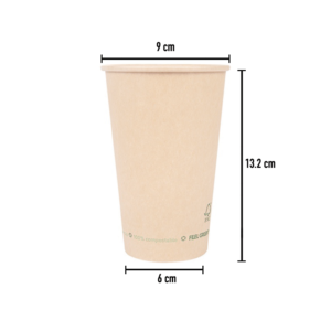 Copo de Cartão Kraft PLASTIC FREE 480ml – Ø9cm