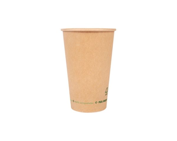 Copo de Cartão Kraft PLASTIC FREE 480ml - Ø9cm