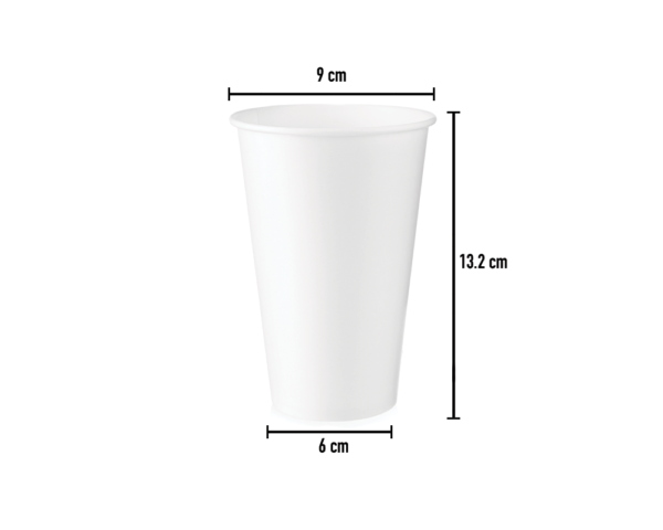 White Cardboard Cup 480ml - Ø9cm - Image 2