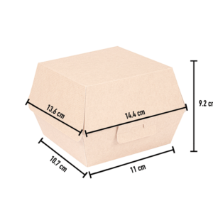 Caixa de Cartão Micro-Canelado para Hambúrguer 11x11x9cm