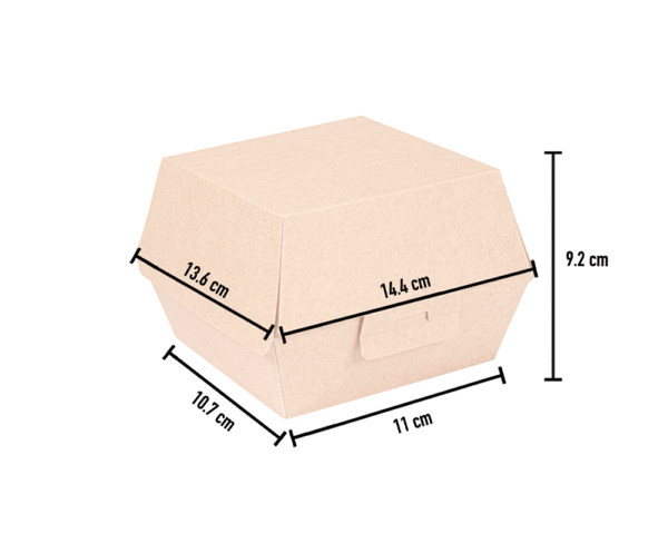 Caixa de Cartão Micro-Canelado para Hambúrguer 11x11x9cm - Image 2