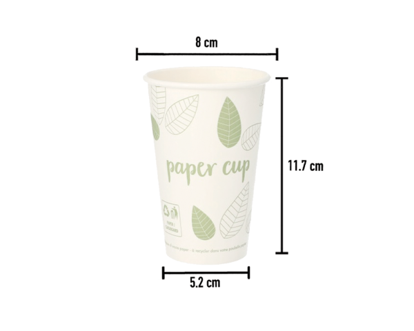 Copo de Cartão Branco Desenhado PLASTIC FREE 300ml - Image 2