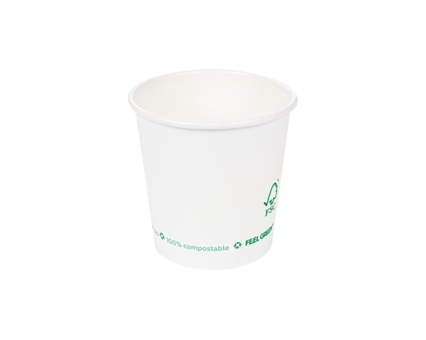 Copo de Cartão Branco PLASTIC FREE 120ml - Ø6cm - Image 4