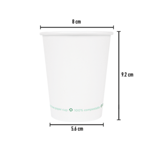 Copo de Cartão Branco PLASTIC FREE 240ml – Ø8cm