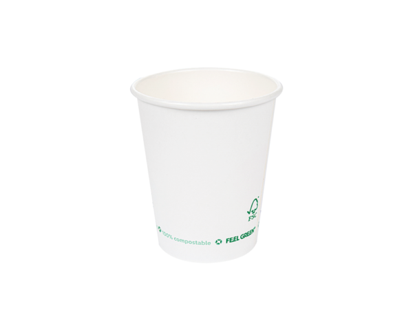 Copo de Cartão Branco PLASTIC FREE 240ml - Ø8cm - Image 3