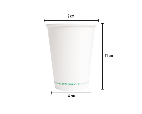 Copo de Cartão Branco PLASTIC FREE 360ml - Ø9cm - Image 2