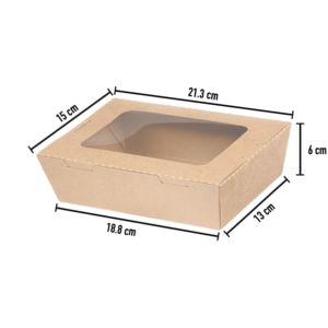 Caixa Kraft com Janela 1600ml