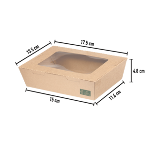 Caixa Kraft com Janela 900ml