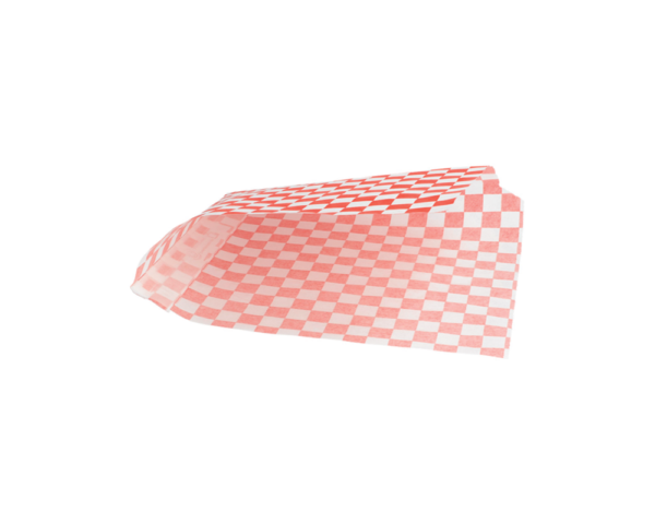Saqueta Anti-Gordura Quadriculada Vermelho e Branco 16x16cm