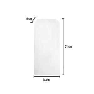 Saqueta Branca 14x6x31cm